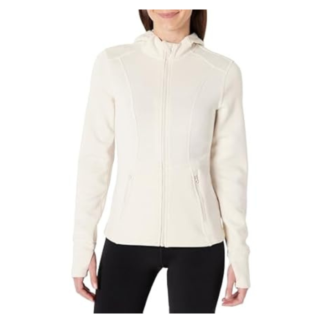 Amazon Essentials Womens Fitted Active Sweat Zip Jacket With Hood