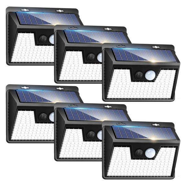 6-Pack 140 LED Solar Powered Waterproof Motion Light