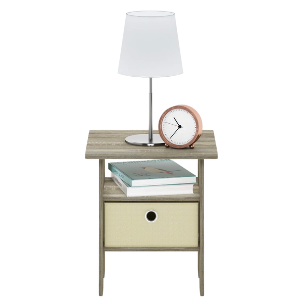 Furinno Andrey End Table / Side Table / Night Stand / Bedside Table With Bin Drawer