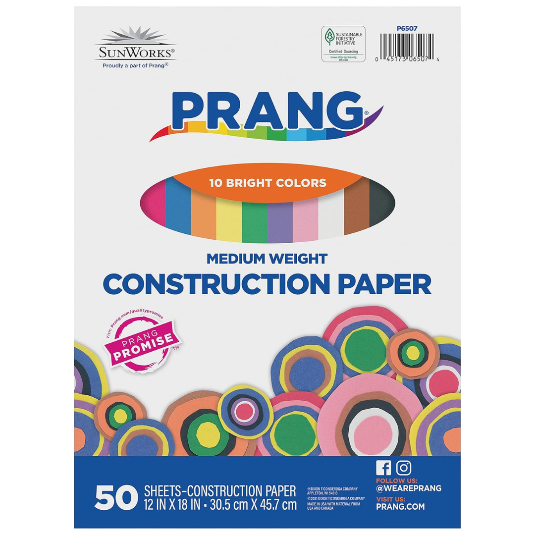 50-Pack Prang 12" x 18" Assorted Construction Paper (2 Colors)