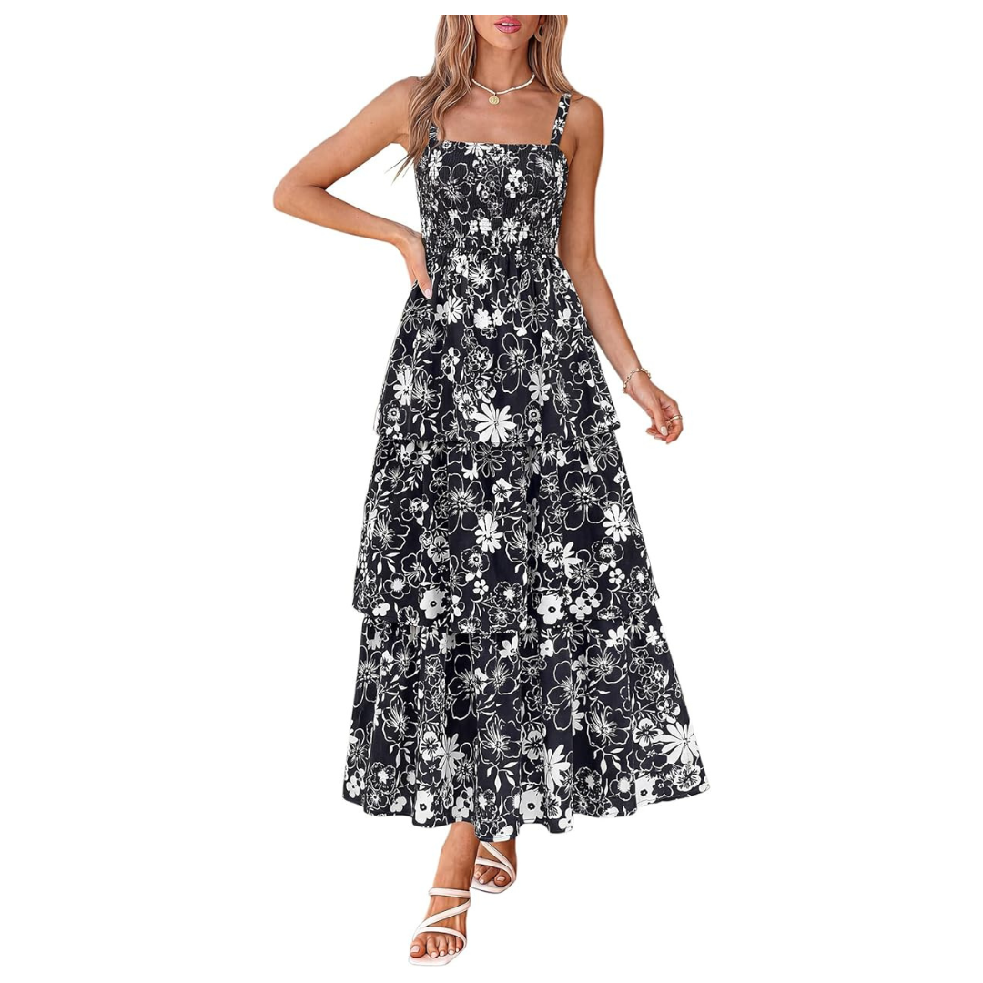 Women's Floral Spaghetti Strap Wedding Guest Dress (Various)