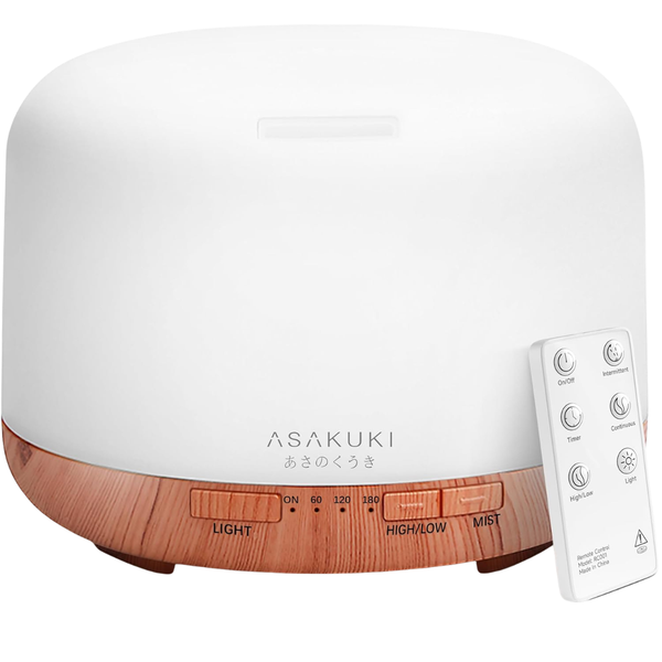 Asakuki 500ml Aromatherapy Diffuser Humidifier W/ Remote Control & LED Lights