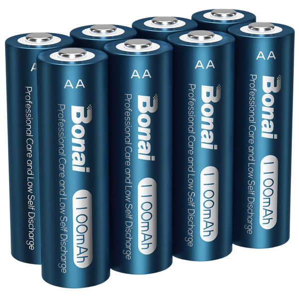 8-Pack Rechargeable High Capacity 1.2V AA Batteries
