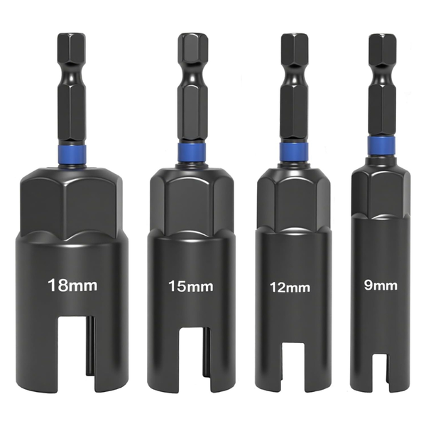4-Piece 1/4" Hex Shank Wing Nut Driver Bit Set