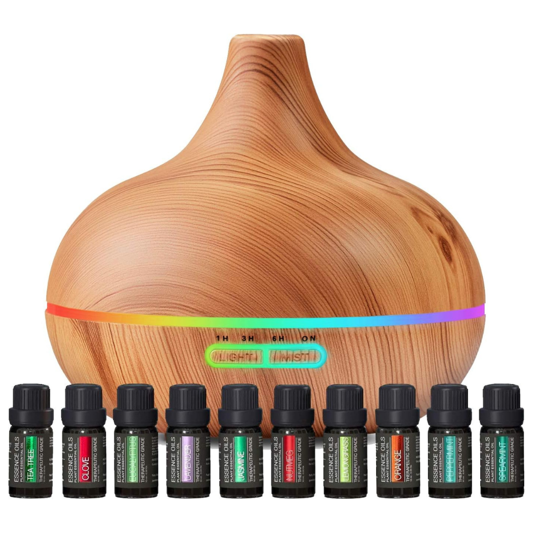 Ultimate Aromatherapy 300ml Diffuser & Essential Oil Set