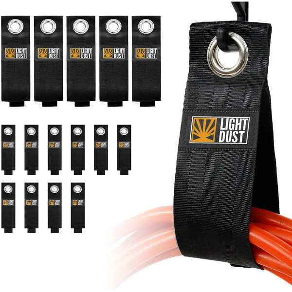 15-Pieces Heavy Duty Cord Wrap Storage Straps