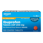 100-Count Amazon Basic Care Ibuprofen Tablets (200 mg)