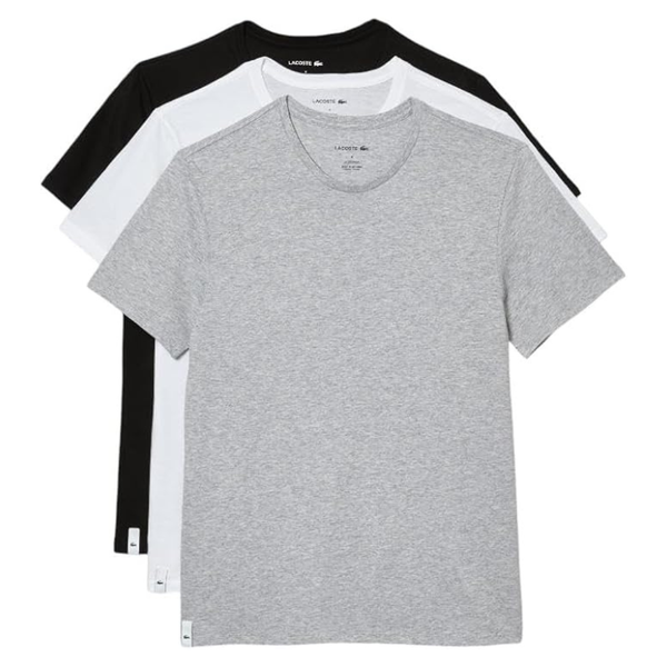3-Pack Lacoste Men's 100% Cotton Regular Fit Crew Neck T-Shirt