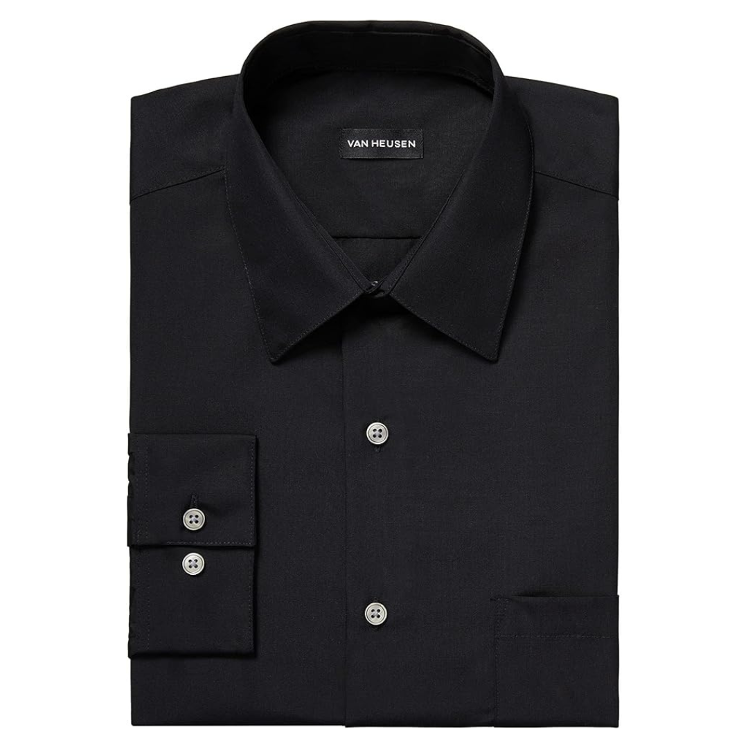 Van Heusen Men's Regular Fit Poplin Solid Dress Shirt