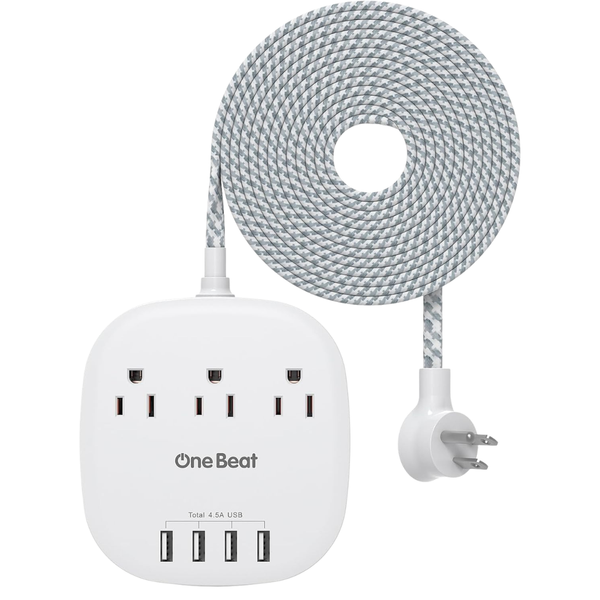 One Beat 4.5A Flat Plug Desktop Power Strip
