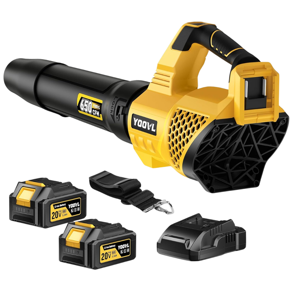 650 CFM Cordless E-Blower With 2x5.2Ah Batteries & Charger (Various)