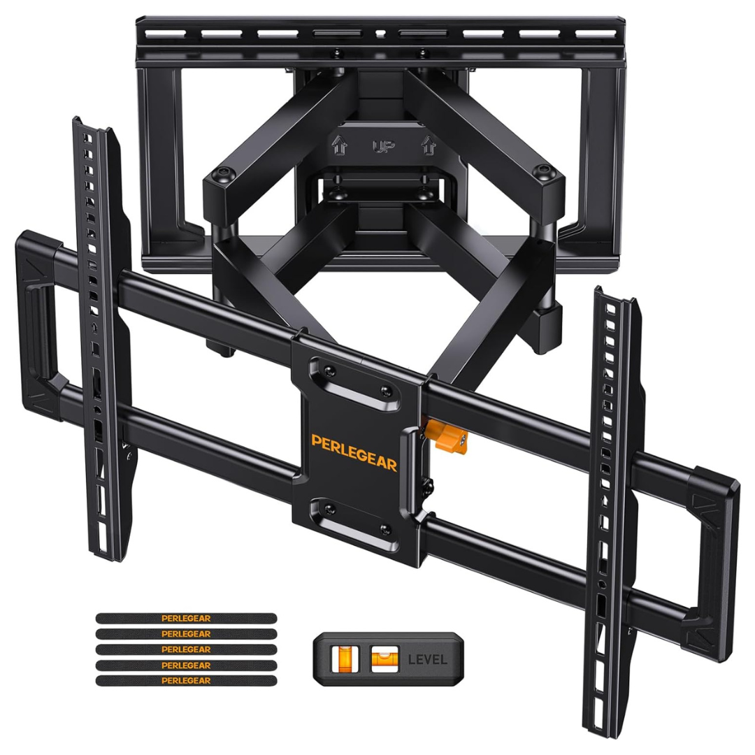 Perlegear UL Listed Full Motion TV Wall Mount For 42-90" TVs
