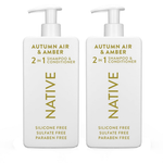 16.5 oz 2-Pack Native Autumn Air & Amber 2-in-1 Shampoo & Conditioner