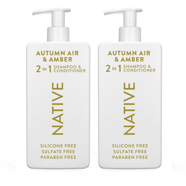 16.5 oz 2-Pack Native Autumn Air & Amber 2-in-1 Shampoo & Conditioner