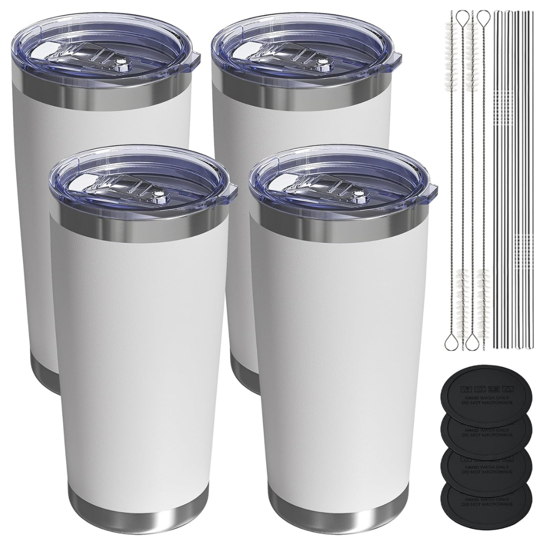 4-Pack 20-Oz Stainless Steel Vacuum Insulated Tumblers (Various)