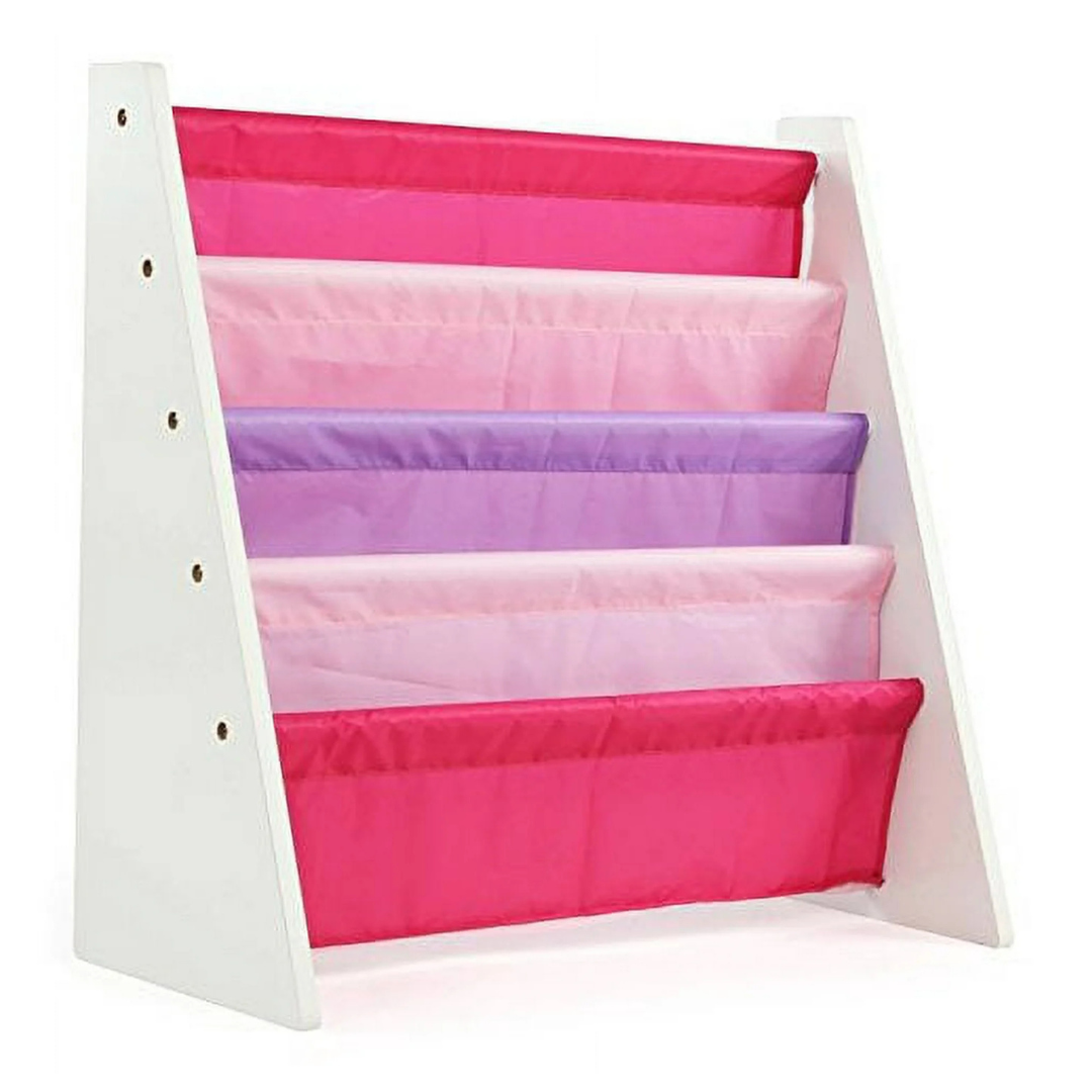 4-Tier Humble Crew Kids Bookshelf (White/Pink/Purple)