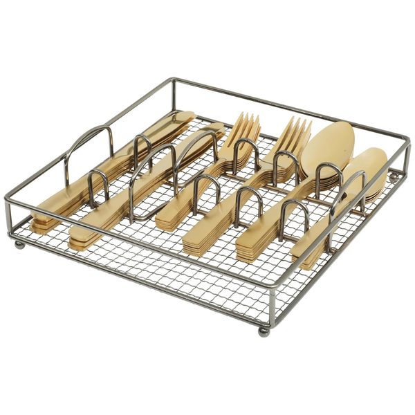 41-Piece Abbeville Gold Stainless Steel Utensil Silverware Set