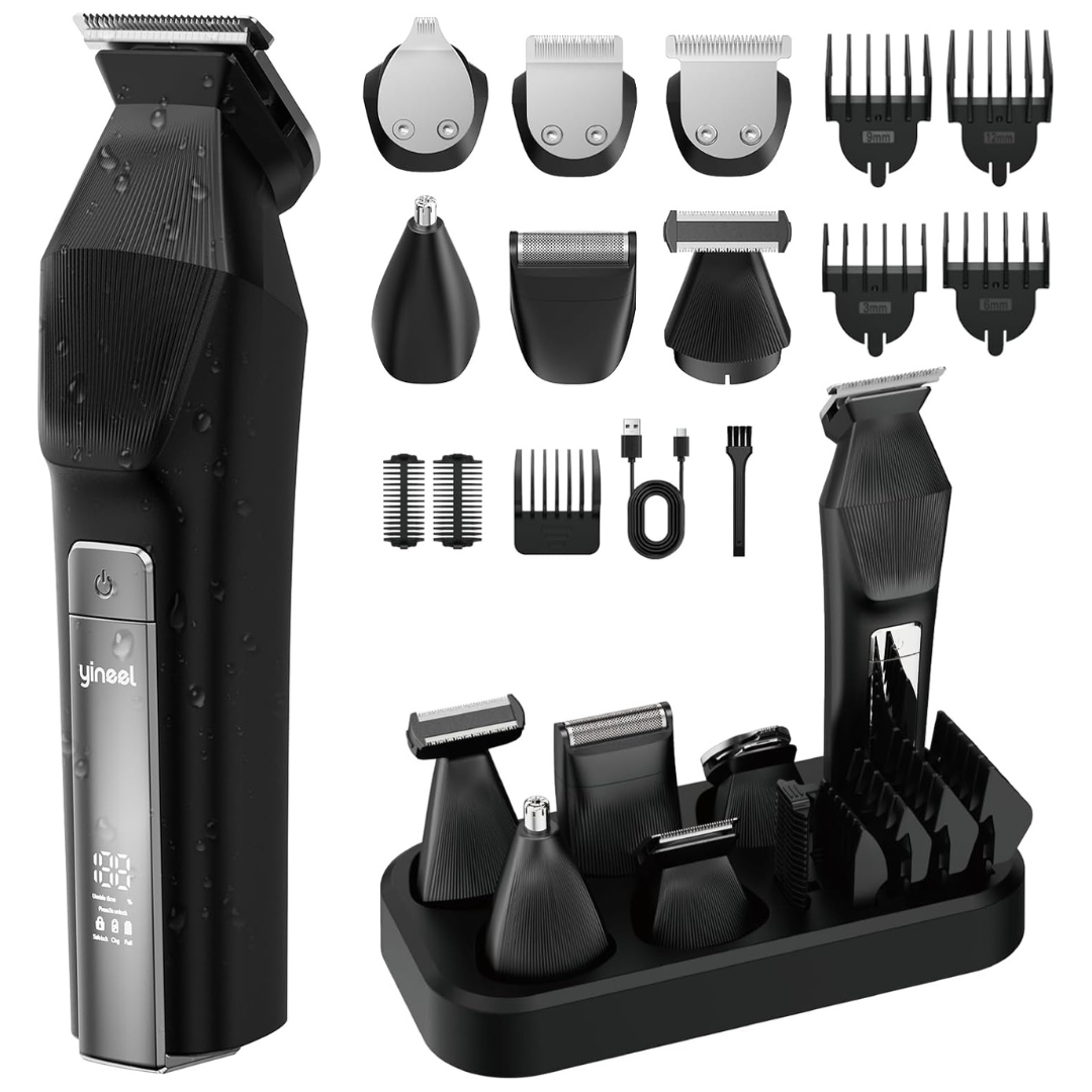 Men's All-in-One Waterproof Cordless Beard Trimmer Kit