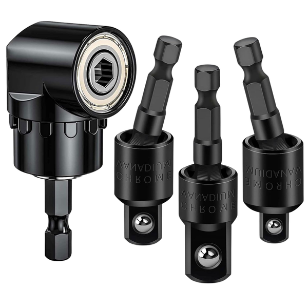 Flexible Drill Extension Set W/ 360º Right Angle Adapter