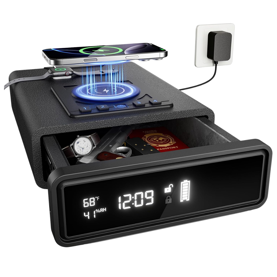 Smart Biometric Safe With Wireless Charging & LED Display
