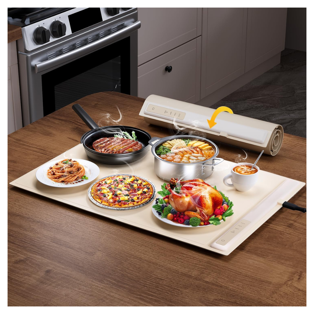 Rapid Heating Electric Warming Tray (Beige Or Gray)