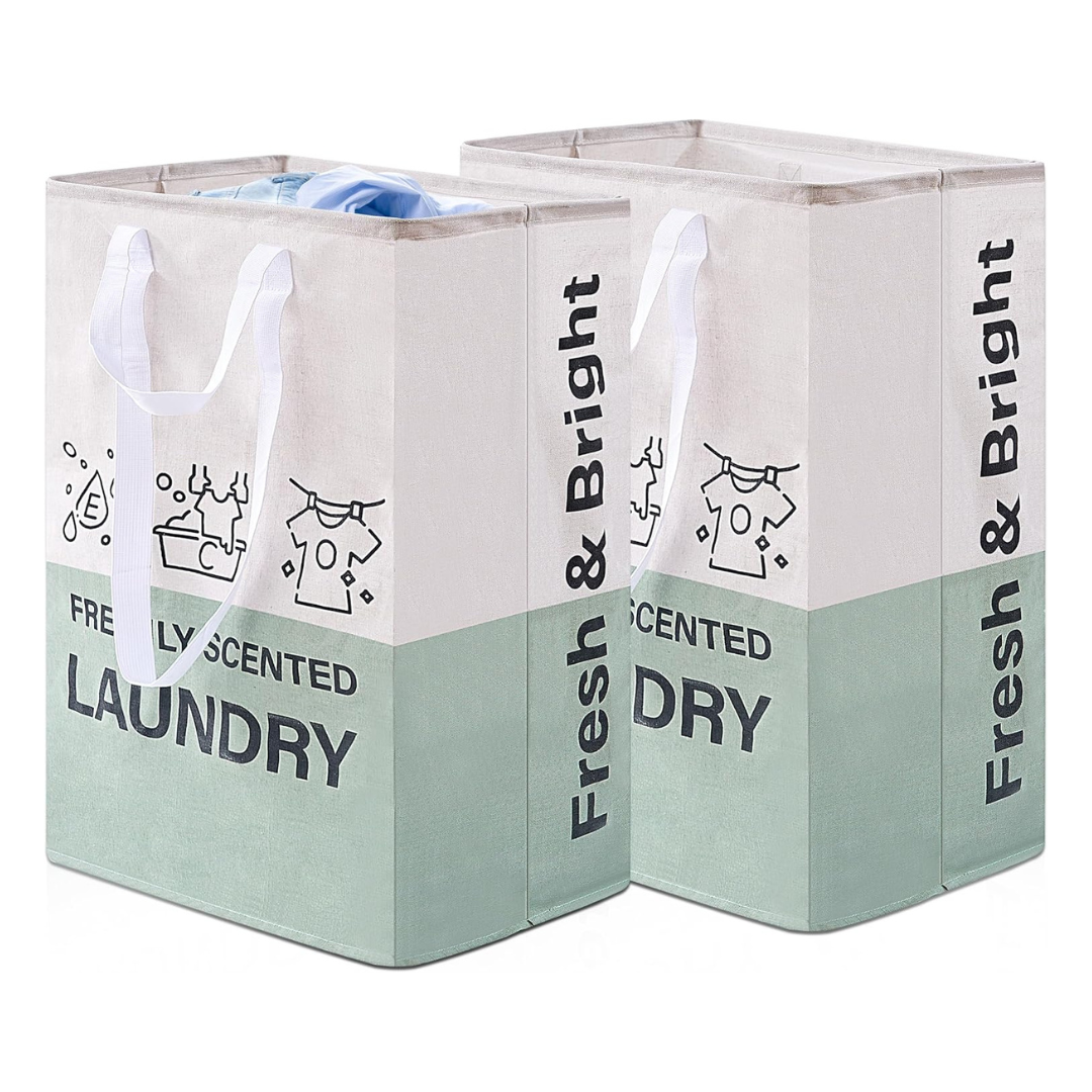 2-Pack 92L Elong Home Freestanding Collapsible Laundry Basket W/ Handles
