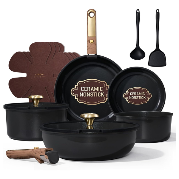 15-Piece Carote Non Stick Ceramic Cookware Set