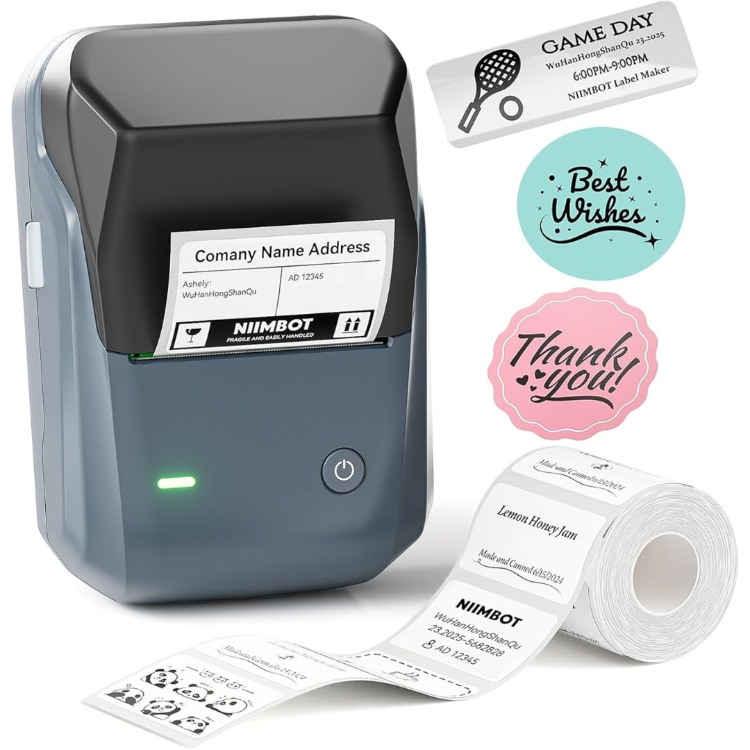 NIIMBOT B1 2" Thermal Label Printer + 230-Count Labels (Various)