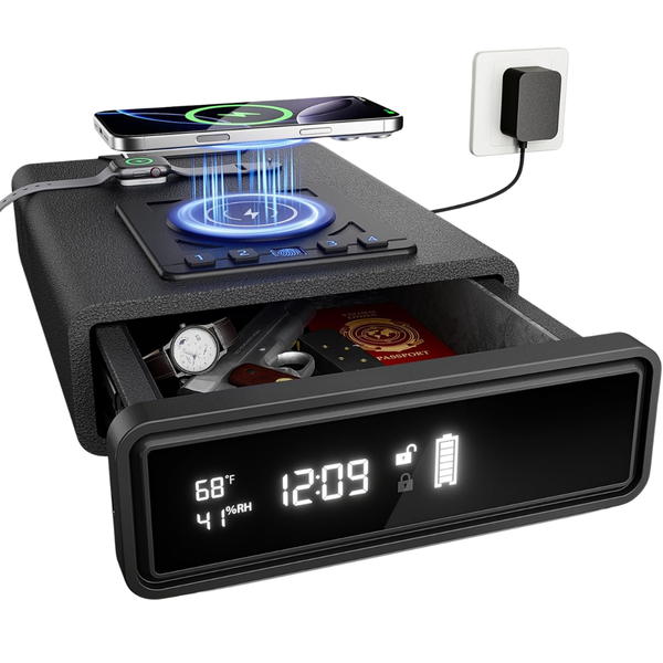 Smart Biometric Safe With Wireless Charging & LED Display