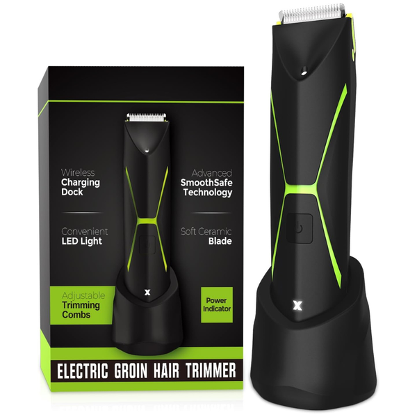 Waterproof Men's Cordless Wet/Dry Body Hair Trimmer W/ Ceramic Blade