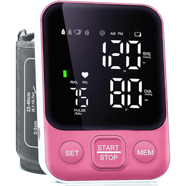 Blood Pressure Monitor W/ Large LED Display & 2-120 Memory (3 Colors)