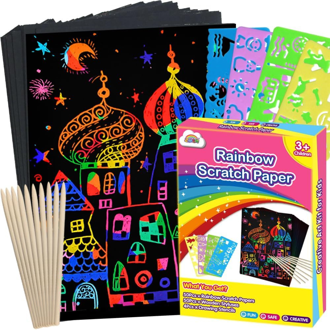 100-Piece ZMLM Scratch Paper Art Set