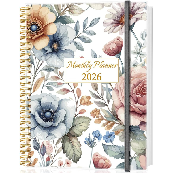 2026 Planner With Inner Pocket, Elastic Band, 8.5" x 11"