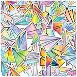50 Pcs Colorful Holographic Vinyl Paper Stickers (Various)
