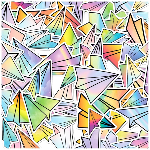 50 Pcs Colorful Holographic Vinyl Paper Stickers (Various)