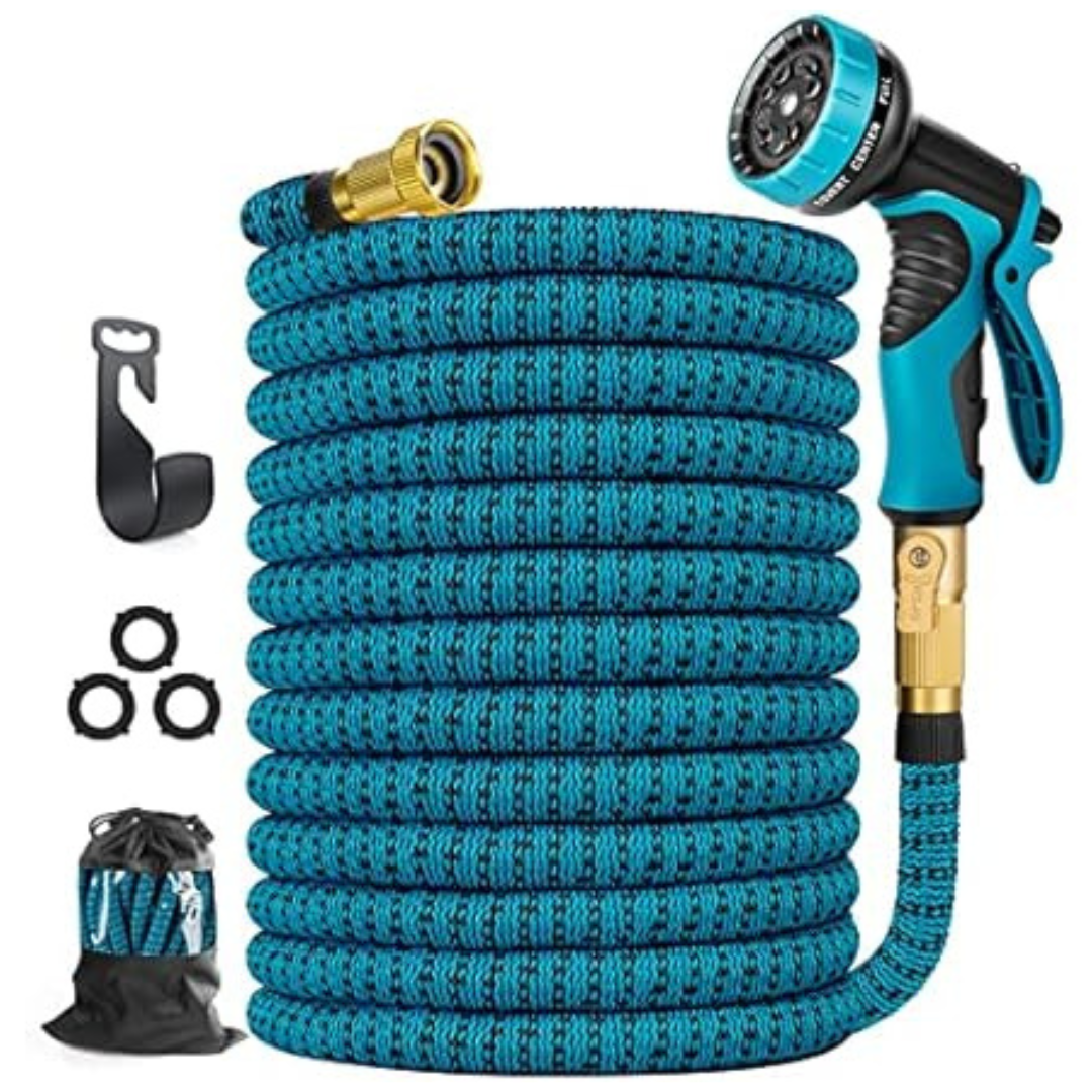 50ft Flexible Lightweight Water Hose with Spray Nozzle
