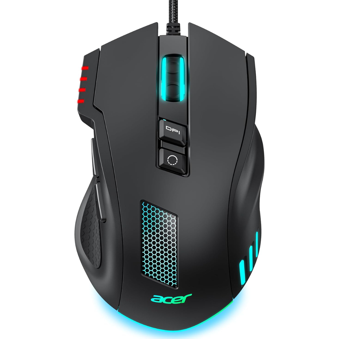 Acer 12,800 DPI RGB Ergonomic Wired Gaming Mouse