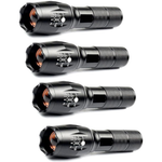 4-Pack 5 Modes Zoomable Portable EDC Flashlight