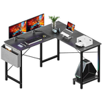 50" L Shaped Desk Computer Gaming Corner Table With Side Storage Bag