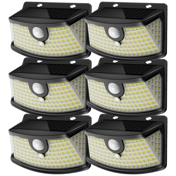 6-Pack 120-LED Solar Motion Sensor Lights W/ Reflector (Daylight White)