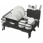 Rotatable Extendable Dish Drying Rack With Cutlery Holder