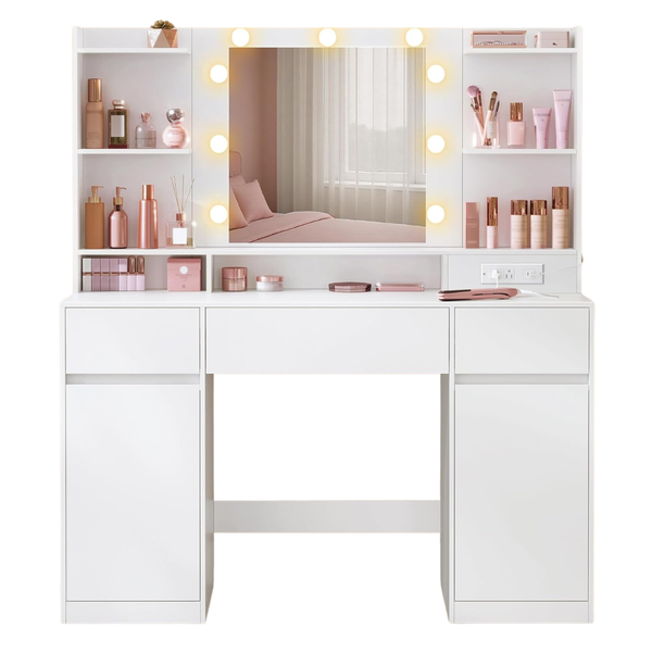 Vasagle Vanity Mirror Desk With Power Outlet