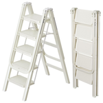 5-Step Folding Ladder With Floor Standing Shoe Rack