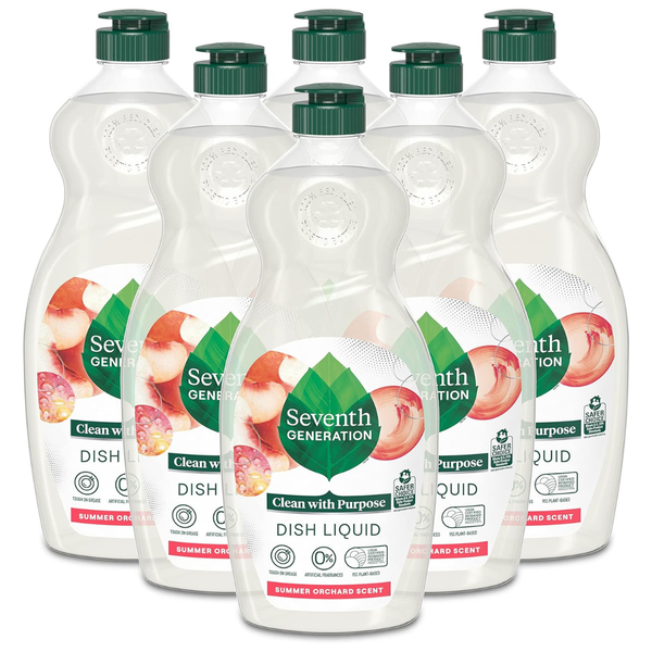 6-Pack 19oz Seventh Generation Dish Soap Liquid Orchard Scent