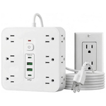 16-in-1 v Surge Protector Power Strip With 12 AC Outlets
