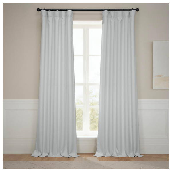 HPD Faux Linen Textured Room Darkening Curtains