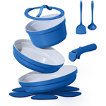 9-Piece CAROTE Ceramic Non Stick Pots & Pans Set With Detachable Handle