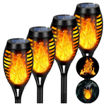 4-Pack AOUNQ Flickering Flame Solar Lights