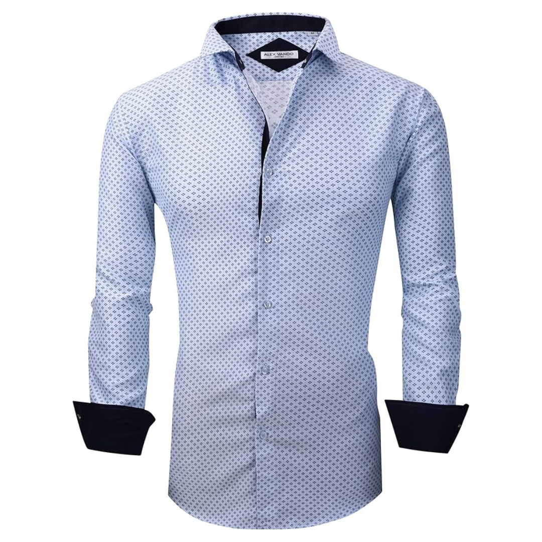 Alex Vando Men's Printed Long Sleeve Regular Fit Shirt