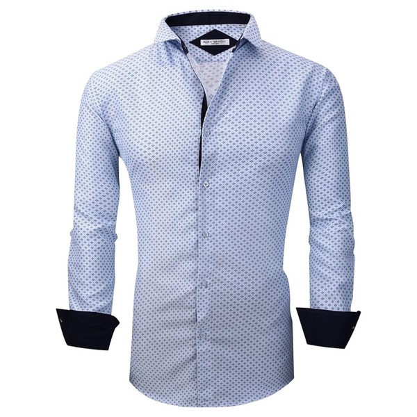 Alex Vando Men's Printed Long Sleeve Regular Fit Shirt